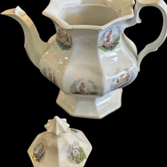 Historical Staffordshire Arms of States Ironstone Coffee/Tea Pot - Picture 10 of 14